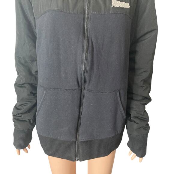 Disney Paris Bomber Jacket Mens XL Spell Out Pin Full Zip Black - Picture 9 of 10